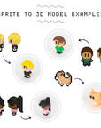 Sprites to 3D Model Example