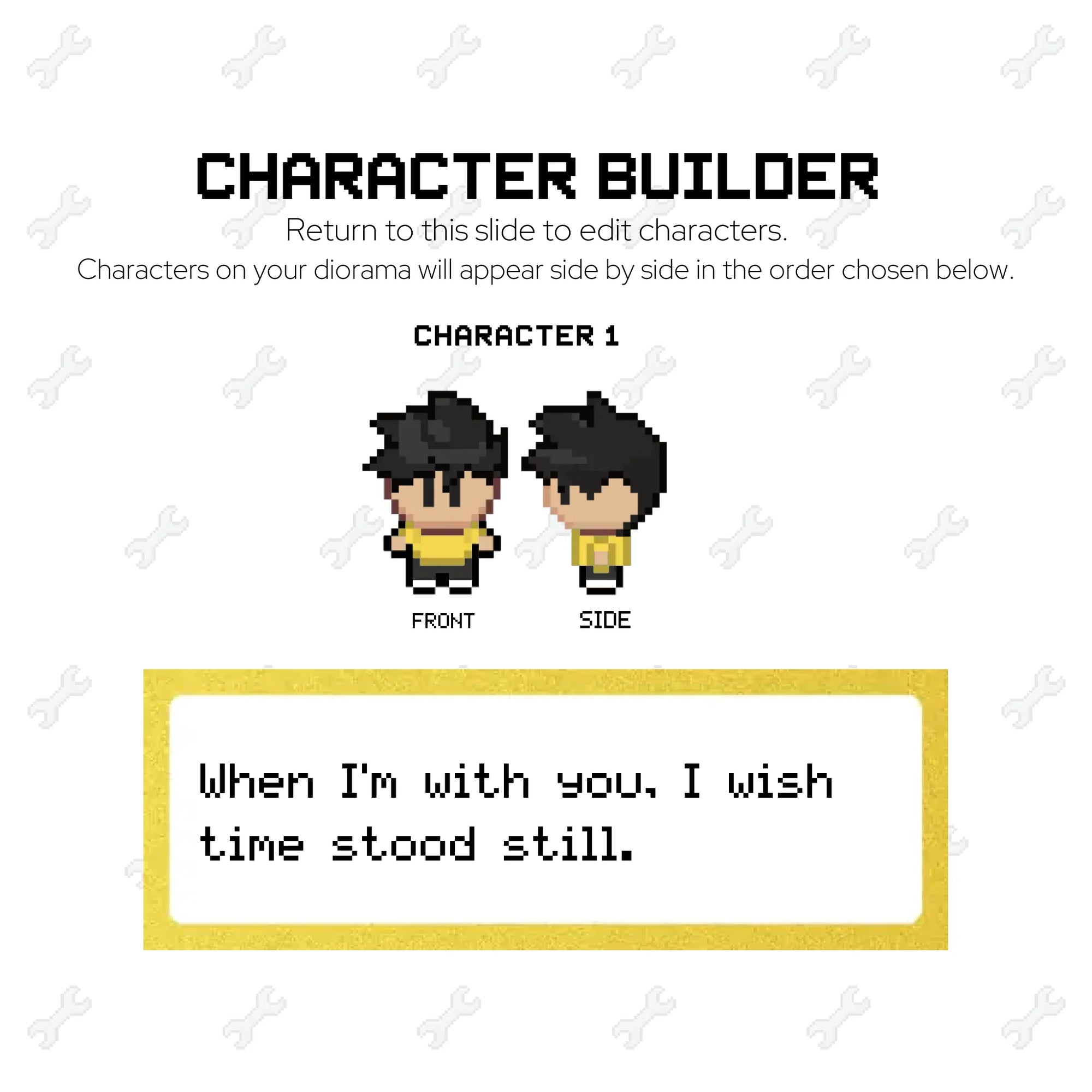 Character Builder No Words